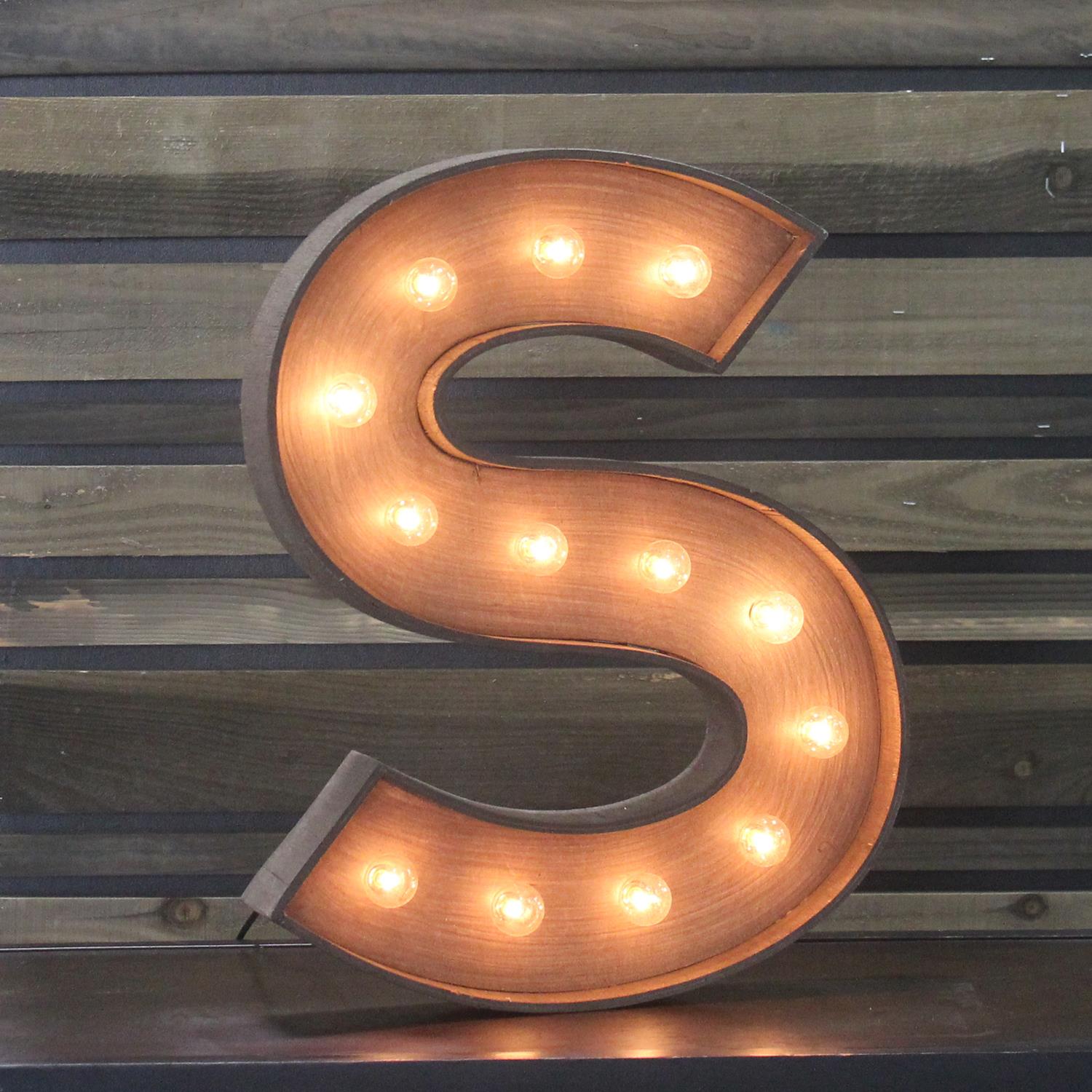 Edison Marquee Letter "S" Town & Country Event Rentals