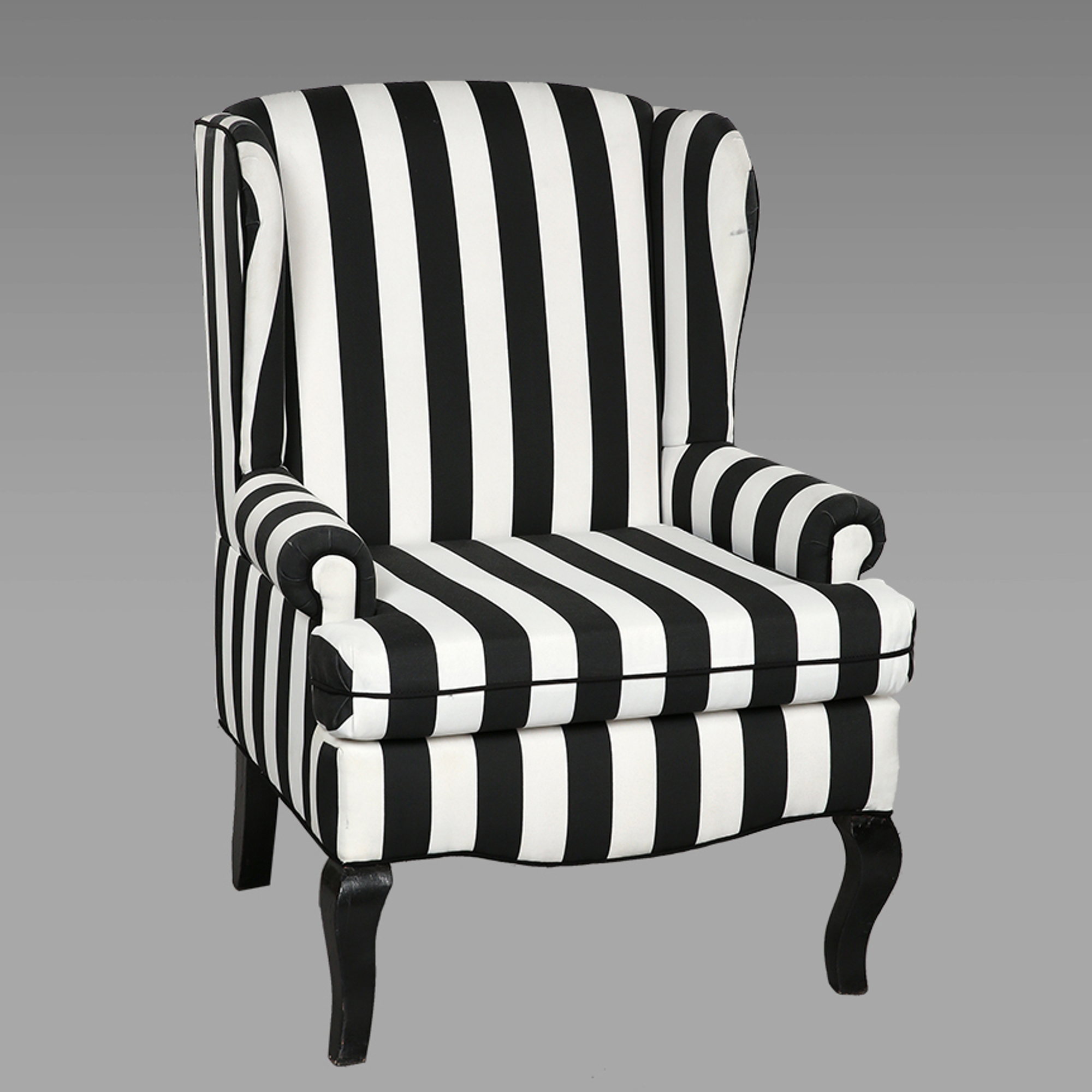 Encore Black & White Wing Back Chair Town & Country
